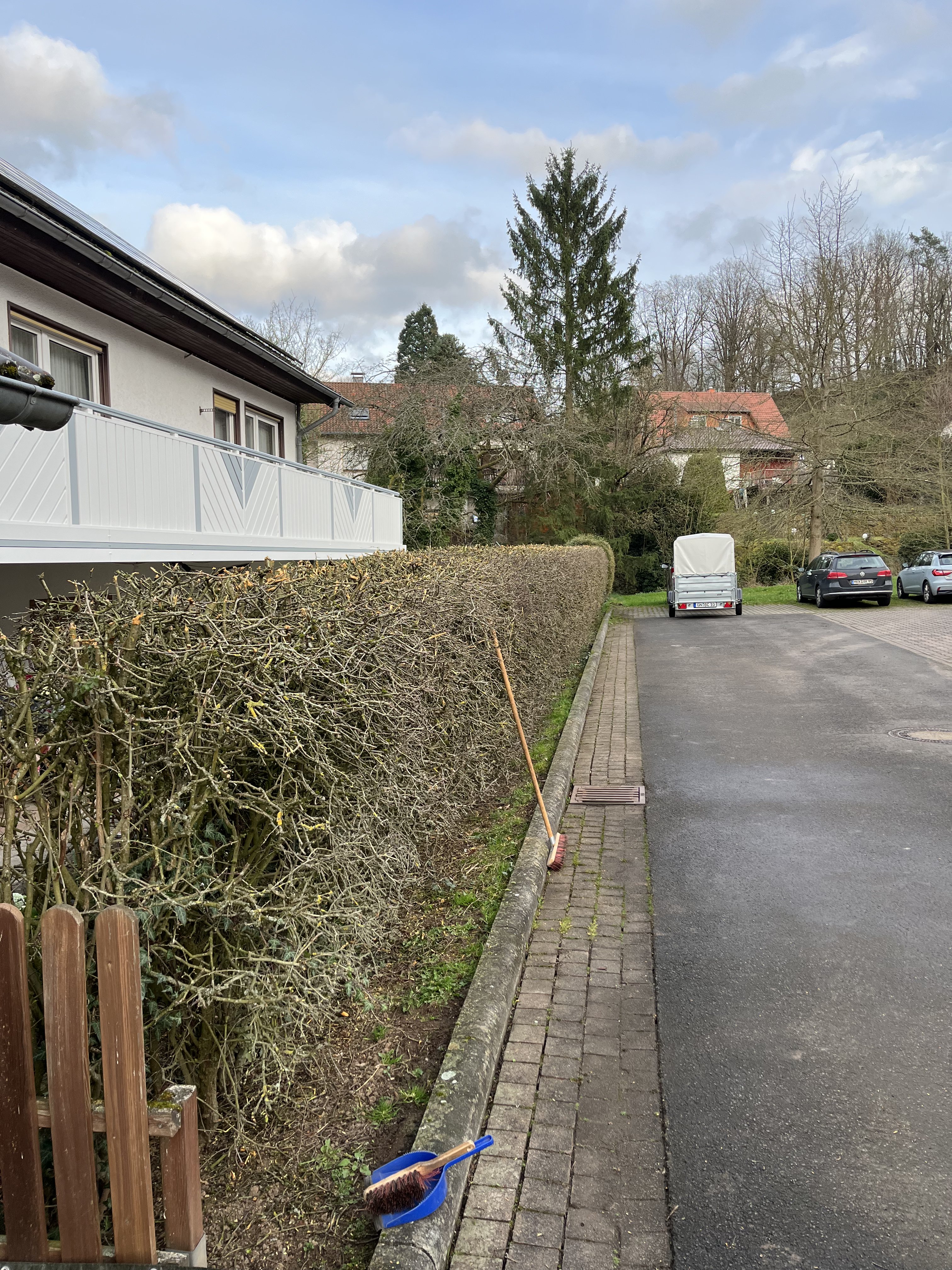 Gepflegte Rasenfläche und Beet